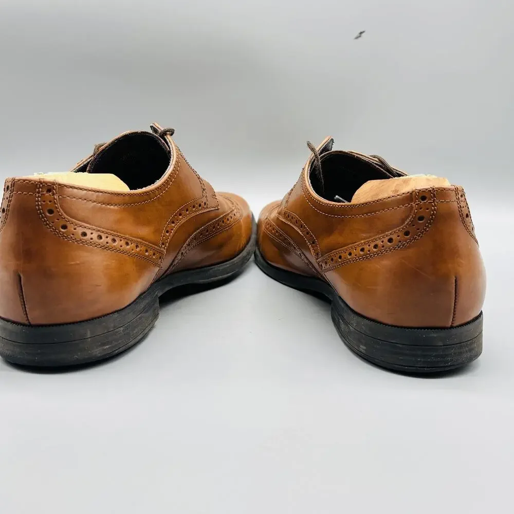 Cole Haan Shoes Mens 9.5 Brown Leather Signature Wingtip Oxford Grand OS Slip On